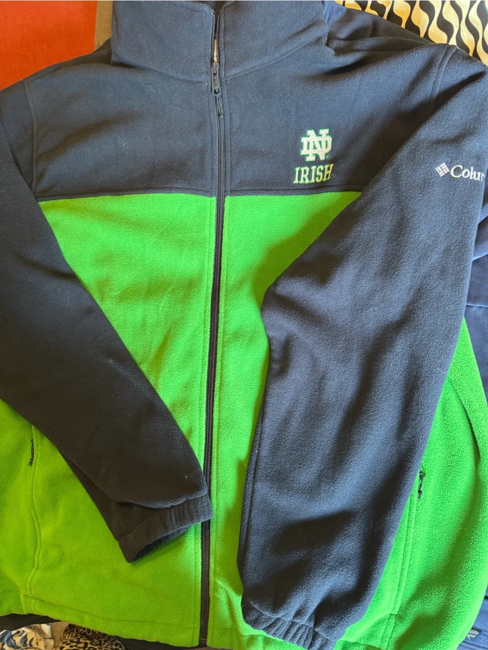 Columbia Black and Green Notre Dame Irish Lightweight Jacket